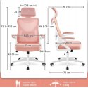 FOTEL OBROTOWY wentylowany Yaheetech różowy/biały