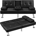 Kanapa sofa Yaheetech 167 x 94,5 cm ekoskóra czarny podłokietnik
