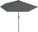 PARASOL OGRODOWY DUŻY SKŁADANY REGULOWANY 270CM PRZYLEGŁY DO ŚCIANY szary