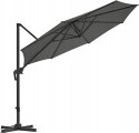 PARASOL OGRODOWY SZARY ANTRACYT DYŻY SKŁADANY 3M z wysięgnikiem 300x250 cm