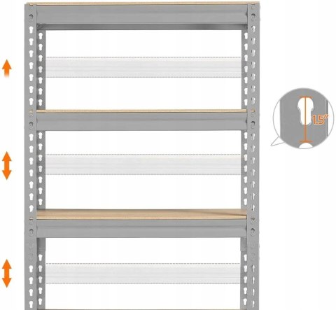 REGAŁ METALOWY MAGAZYNOWY 150CM 5 PÓŁEK 750 KG REGAŁ METALOWY MAGAZYNOWY 150CM 5 PÓŁEK 750 KG