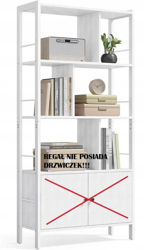 REGAŁ z otwartymi półkami 74 cm x 154,5 cm x 30 cm biały OUTLET REGAŁ z otwartymi półkami 74 cm x 154,5 cm x 30 cm biały OUTLET