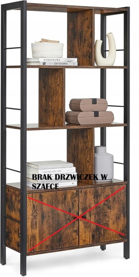 REGAŁ z otwartymi półkami 74 cm x 154,5 cm x 30 cm odcienie brązu OUTLET REGAŁ z otwartymi półkami 74 cm x 154,5 cm x 30 cm odcienie brązu OUTLET