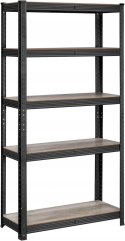 Regał magazynowy garażowy 90,1 x 180 x 40 cm czarny i odcienie szarości