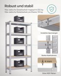 Regał magazynowy garażowy metalowy 151x75x30 cm max 130 kg na półkę