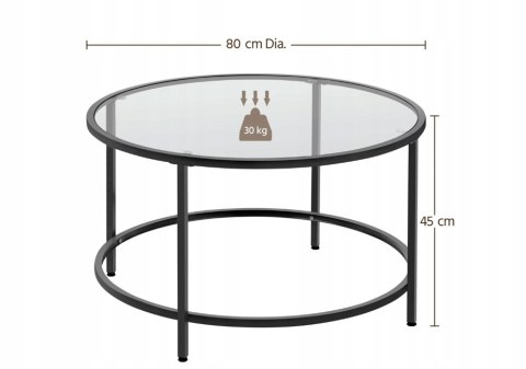STOLIK KAWOWY Yaheetech STOLIK okrągły 80 x 80 x 45cm czarny STOLIK KAWOWY Yaheetech STOLIK okrągły 80 x 80 x 45cm czarny