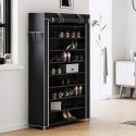Szafka na buty materiałowa tekstylna Songmics 88 x 160 x 28 cm czarny
