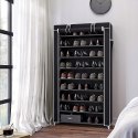 Szafka na buty materiałowa tekstylna Songmics 88 x 160 x 28 cm czarny
