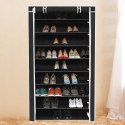 Szafka na buty materiałowa tekstylna Songmics 88 x 160 x 28 cm czarny