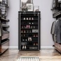 Szafka na buty materiałowa tekstylna Songmics 88 x 160 x 28 cm czarny