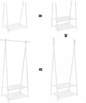 Wieszak stojący GARDEROBA metal Songmics biały 41x64x155 cm