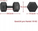 ZESTAW HANTLI bitumicznych 2X10KG czarne yaheetech
