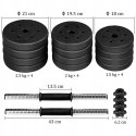 ZESTAW HANTLI bitumicznych 2X12,5KG yaheetech czarne