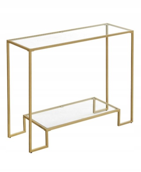 Konsola STOLIK KONSOLOWY Songmics złoty matowe 100 x 80 x 35cm Konsola STOLIK KONSOLOWY Songmics złoty matowe 100 x 80 x 35cm