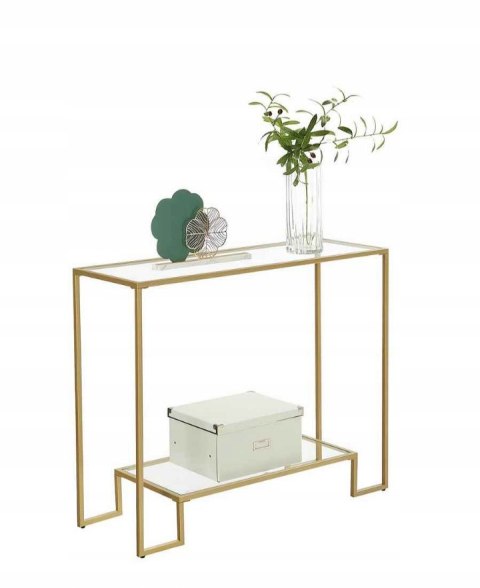 Konsola STOLIK KONSOLOWY Songmics złoty matowe 100 x 80 x 35cm Konsola STOLIK KONSOLOWY Songmics złoty matowe 100 x 80 x 35cm