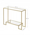 Konsola STOLIK KONSOLOWY Songmics złoty matowe 100 x 80 x 35cm