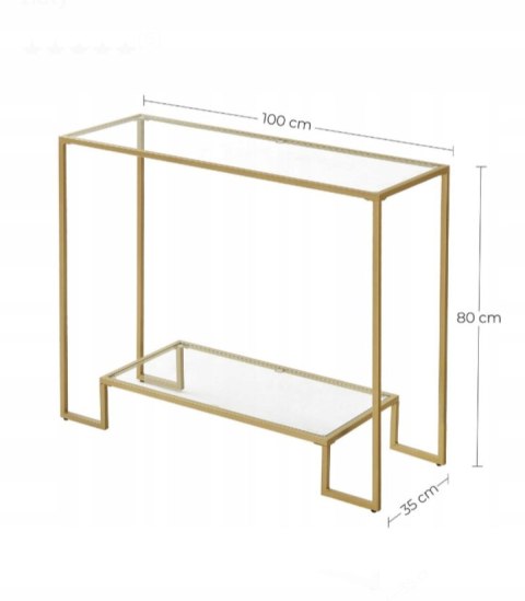 Konsola STOLIK KONSOLOWY Songmics złoty matowe 100 x 80 x 35cm Konsola STOLIK KONSOLOWY Songmics złoty matowe 100 x 80 x 35cm