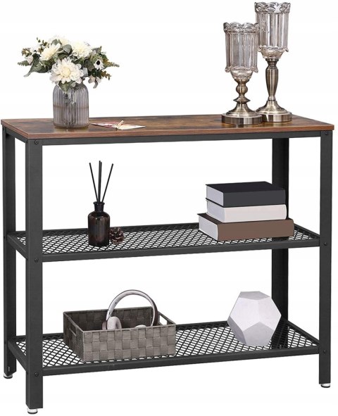 Konsola stolik Songmics czarny, rustykalny brąz 101,5x80x35cm industrialny Konsola stolik Songmics czarny, rustykalny brąz 101,5x80x35cm industrialny