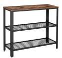 Konsola stolik Songmics czarny, rustykalny brąz 101,5x80x35cm industrialny