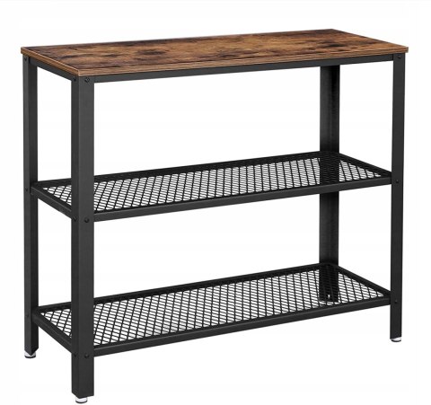 Konsola stolik Songmics czarny, rustykalny brąz 101,5x80x35cm industrialny Konsola stolik Songmics czarny, rustykalny brąz 101,5x80x35cm industrialny