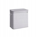 Kosz wolnostojący na pranie bambus 150l 41,5x62,5x61 cm odcienie szarości