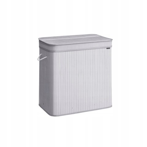 Kosz wolnostojący na pranie bambus 150l 41,5x62,5x61 cm odcienie szarości Kosz wolnostojący na pranie bambus 150l 41,5x62,5x61 cm odcienie szarości