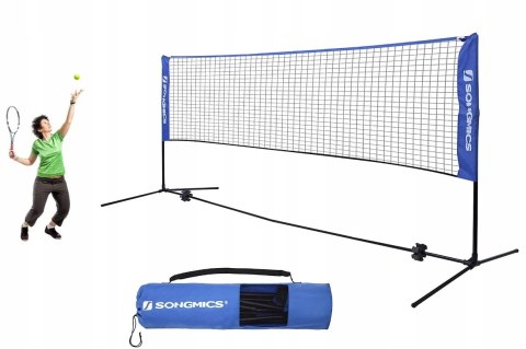 SIATKA DO BADMINTONA siatkówki tenisa niebieska 400x103x(107-155) cm SIATKA DO BADMINTONA siatkówki tenisa niebieska 400x103x(107-155) cm