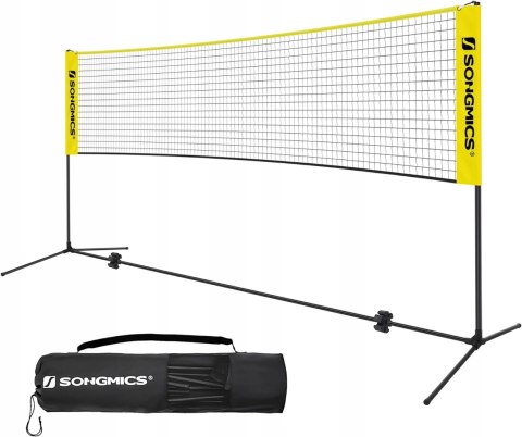 SIATKA DO BADMINTONA siatkówki tenisa żółta 400x103x(107-155) cm SIATKA DO BADMINTONA siatkówki tenisa żółta 400x103x(107-155) cm