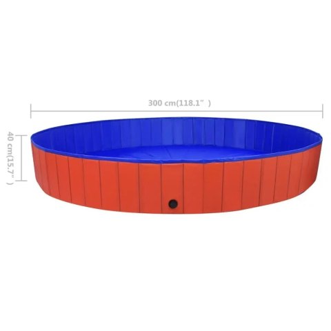 SKŁADANY BASEN DLA PSA VidaXL odcienie czerwieni 300 cm x 300 cm SKŁADANY BASEN DLA PSA VidaXL odcienie czerwieni 300 cm x 300 cm