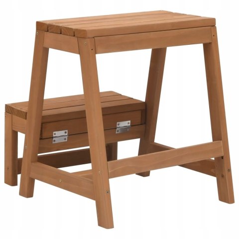 SKŁADANY TABORET ze stopniem VidaXL odcienie brązu 45 cm SKŁADANY TABORET ze stopniem VidaXL odcienie brązu 45 cm