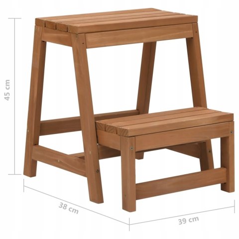 SKŁADANY TABORET ze stopniem VidaXL odcienie brązu 45 cm SKŁADANY TABORET ze stopniem VidaXL odcienie brązu 45 cm