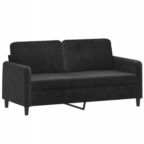 SOFA KANAPA 2-osobowa, czarna, 140 cm, tapicerowana aksamitem OUTLET SOFA KANAPA 2-osobowa, czarna, 140 cm, tapicerowana aksamitem OUTLET