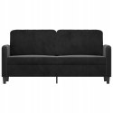 SOFA KANAPA 2-osobowa, czarna, 140 cm, tapicerowana aksamitem OUTLET