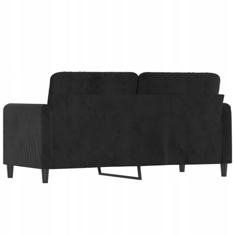 SOFA KANAPA 2-osobowa, czarna, 140 cm, tapicerowana aksamitem OUTLET SOFA KANAPA 2-osobowa, czarna, 140 cm, tapicerowana aksamitem OUTLET