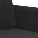 SOFA KANAPA 2-osobowa, czarna, 140 cm, tapicerowana aksamitem OUTLET