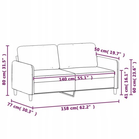 SOFA KANAPA 2-osobowa, czarna, 140 cm, tapicerowana aksamitem OUTLET SOFA KANAPA 2-osobowa, czarna, 140 cm, tapicerowana aksamitem OUTLET