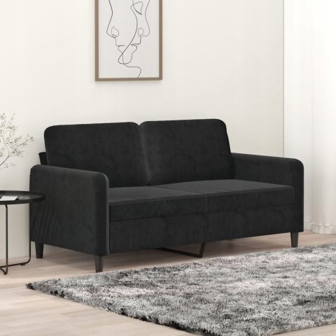 SOFA KANAPA 2-osobowa, czarna, 140 cm, tapicerowana aksamitem OUTLET SOFA KANAPA 2-osobowa, czarna, 140 cm, tapicerowana aksamitem OUTLET
