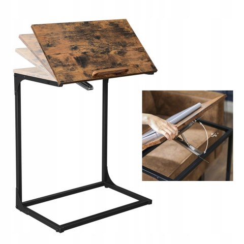 Stolik pomocniczy Songmics 66 x 55 x 35 cm rustykalny brąz industrialne Stolik pomocniczy Songmics 66 x 55 x 35 cm rustykalny brąz industrialne