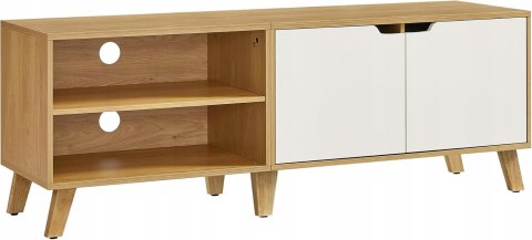 Szafka RTV stojąca Vasagle 140x50x40 cm kolor naturalny dąb kremowa biel Szafka RTV stojąca Vasagle 140x50x40 cm kolor naturalny dąb kremowa biel