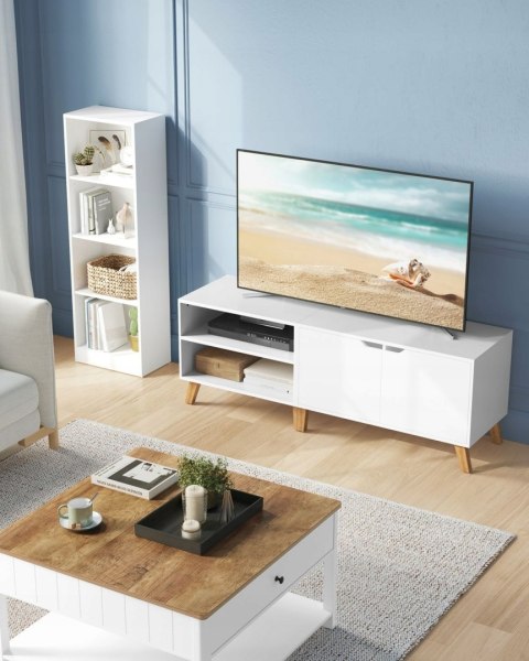 Szafka komoda RTV stojąca Songmics nowoczesna biała 140 x 50 x 40 cm Szafka komoda RTV stojąca Songmics nowoczesna biała 140 x 50 x 40 cm