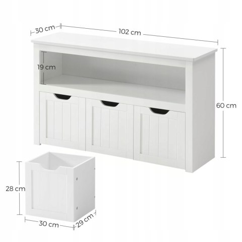 Szafka komoda Regał Songmics 102 x 30 x 60 cm biały Szafka komoda Regał Songmics 102 x 30 x 60 cm biały