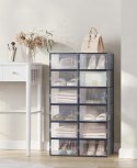 Szafka na buty MODUŁOWA SORTER 12 PUDEŁ 22x14x33 cm przezroczysty ANTRACYT