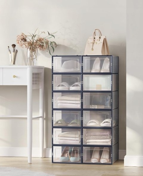 Szafka na buty MODUŁOWA SORTER 12 PUDEŁ 22x14x33 cm przezroczysty ANTRACYT Szafka na buty MODUŁOWA SORTER 12 PUDEŁ 22x14x33 cm przezroczysty ANTRACYT