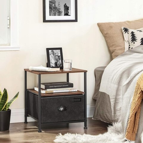 Szafka nocna stolik boczny szuflada z tkaniny LOFT RUSTYKALNY BRĄZ Szafka nocna stolik boczny szuflada z tkaniny LOFT RUSTYKALNY BRĄZ