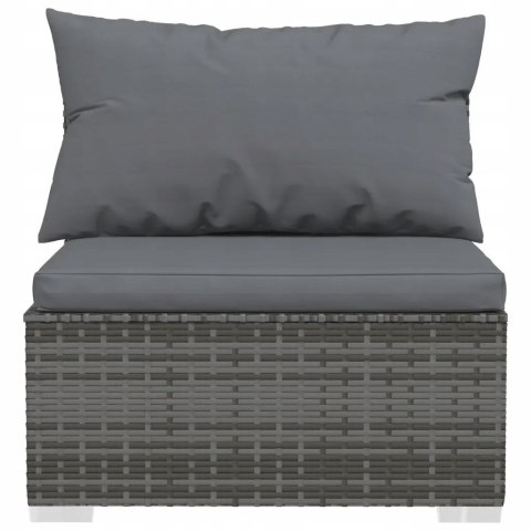 3-OSOBOWA SOFA OGRODOWA z poduszkami polirattan VidaXL ogród i taras szary 3-OSOBOWA SOFA OGRODOWA z poduszkami polirattan VidaXL ogród i taras szary