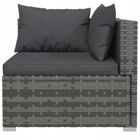 3-OSOBOWA SOFA OGRODOWA z poduszkami polirattan VidaXL ogród i taras szary 3-OSOBOWA SOFA OGRODOWA z poduszkami polirattan VidaXL ogród i taras szary