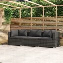 3-OSOBOWA SOFA OGRODOWA z poduszkami polirattan VidaXL ogród i taras szary