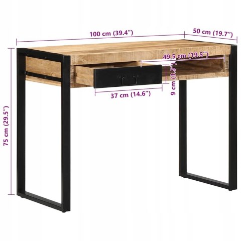 BIURKO VidaXL 4015931 100 x 50 x 75 cm odcienie brązu BIURKO VidaXL 4015931 100 x 50 x 75 cm odcienie brązu
