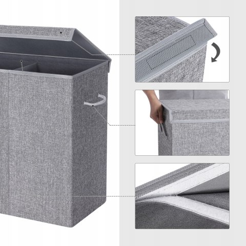 KOSZ NA PRANIE ZABAWKI POJEMNIK SORTER szary 142L KOSZ NA PRANIE ZABAWKI POJEMNIK SORTER szary 142L