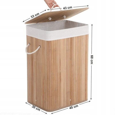 KOSZ NA PRANIE zabawki BAMBUSOWY DUŻY naturalny BRĄZ 72l Outlet KOSZ NA PRANIE zabawki BAMBUSOWY DUŻY naturalny BRĄZ 72l Outlet